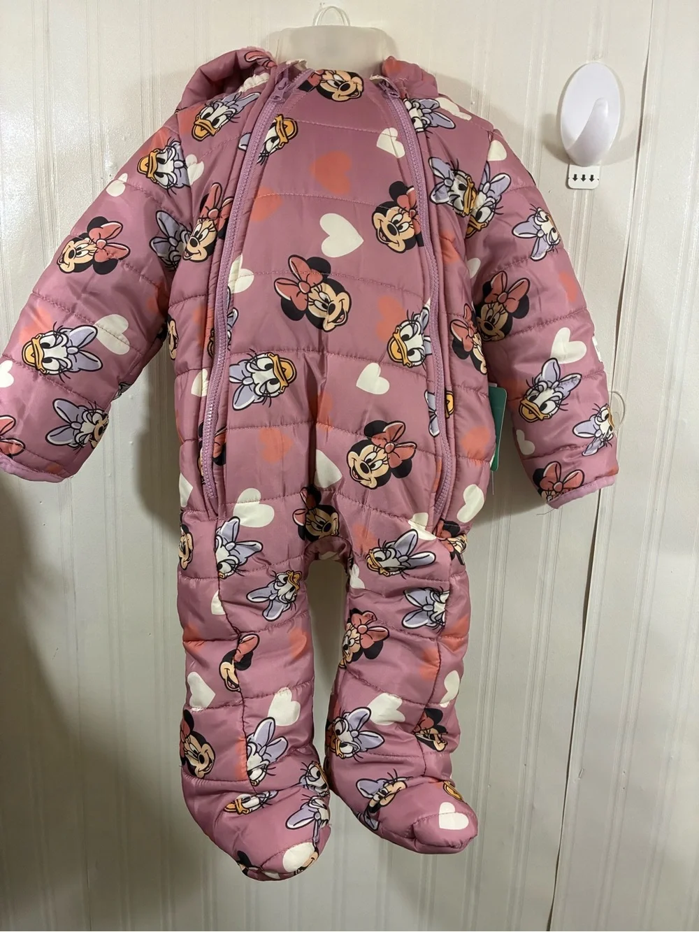 Disney Pink Minnie & Daisy Hooded Puffer One-Piece